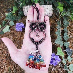 Handmade Obsidian Crystal Owl Décor #81